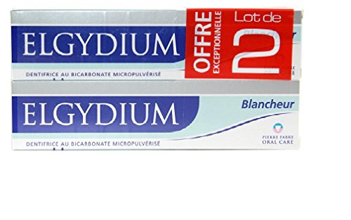 Elgydium Whitening Toothpaste with Bicarbonate – Pack of 2x75ml, Made in France