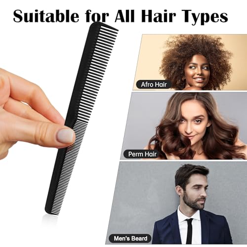 Carbon Fiber Barber Combs - 6 Pack Professional Styling Tools