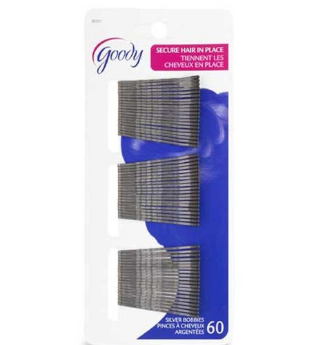 Goody Silver Bobby Pins, 2 Inch, 60 Count - Extra Hold for Updos