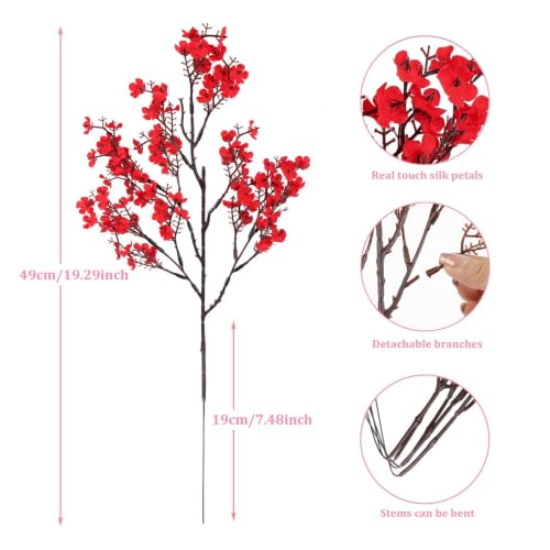 8Pcs Real Touch Artificial Baby's Breath Flowers - Silk Decor