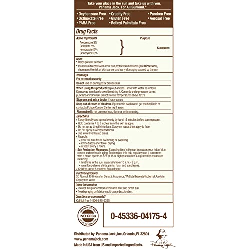 Panama Jack SPF 75 Continuous Spray Sunscreen - 5.5 oz (Pack of 2)