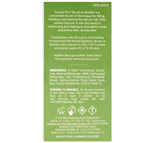 Cuccio Brush-On Builder Gel, Clear, 0.44 Fl Oz - LED/UV Soak-Off Nail Polish
