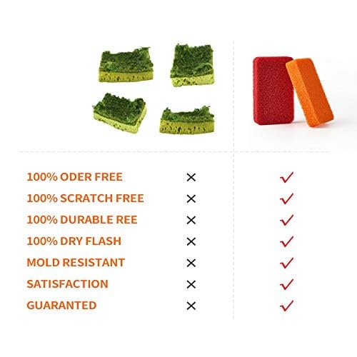 Liflicon Heavy Duty Silicone Scrubber Sponges - 4 Pack
