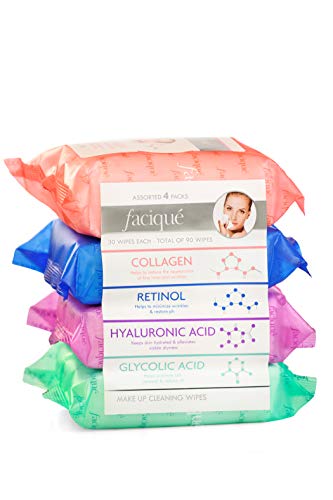Assorted Makeup Cleansing Wipes with Collagen, Retinol & Hyaluronic Acid