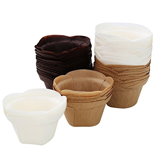 Cupcake Liners - 50 Count White Baking Cups for Muffins & Cupcakes
