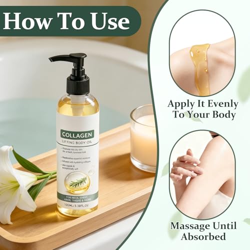 Collagen Firming Body Oil - Lightweight Moisturizing Skin Treatment (2 Pack)
