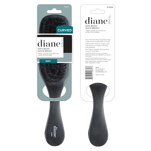 Black Curved Wave Brush with Soft Boar Bristles - Pack of 2 for Men & Women