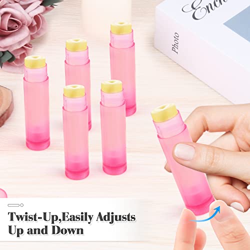 50 Pcs Pink Twist-Up Lip Balm Tubes - DIY Lipstick & Lip Gloss Containers
