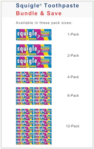 Squigle Jr Kids Raspberry Fluoride-Free Toothpaste 3.4oz – Xylitol, Low Foam, Gentle Oral Care