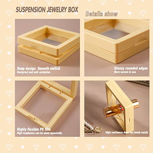 12PCS Stackable 3D Floating Jewelry Display Box - Black