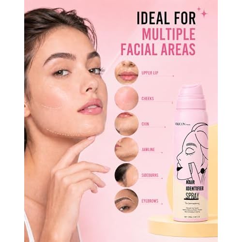Hair Identifier Spray for Face Shaving & Dermaplaning, Dermaplane Spray to Reveal Peach Fuzz & Fine Facial Hair, Pre-Shave Facial Mist for Women, Smoother More Precise At-Home Dermaplaning Prep