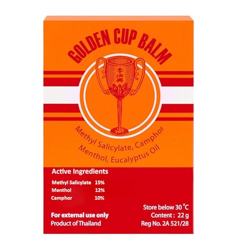 Golden Cup Yellow Herbal Thai Balm 22g - Pack of 3 for Instant Natural Relief