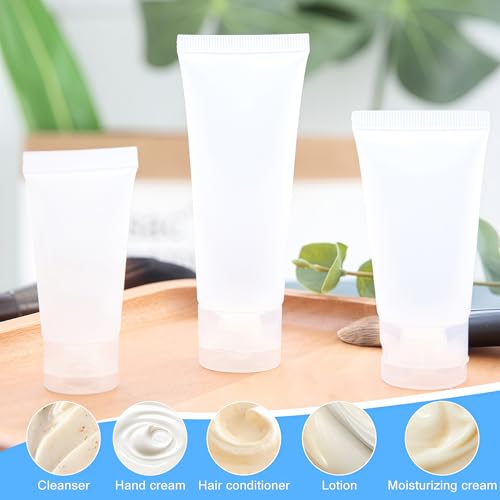 20PCS 50ml Refillable Cosmetic Squeezable Tubes - Clear Travel Containers