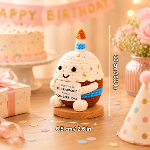 Handmade Crochet Cupcake Doll - 30th Birthday Gift for Him & Her