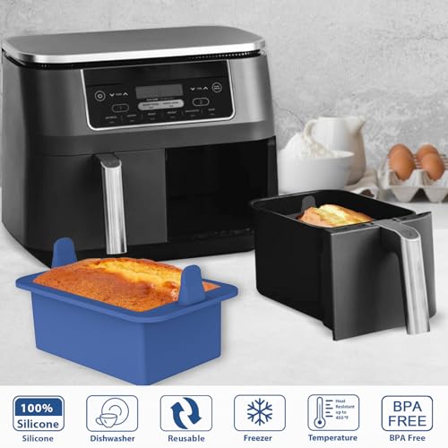 Webake Silicone Air Fryer Mini Loaf Pan Set of 2 - Nonstick & BPA-Free