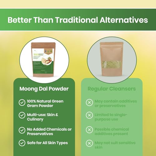 Moong Dal Flour 200g Natural Green Gram Powder for Face & Hair Masks