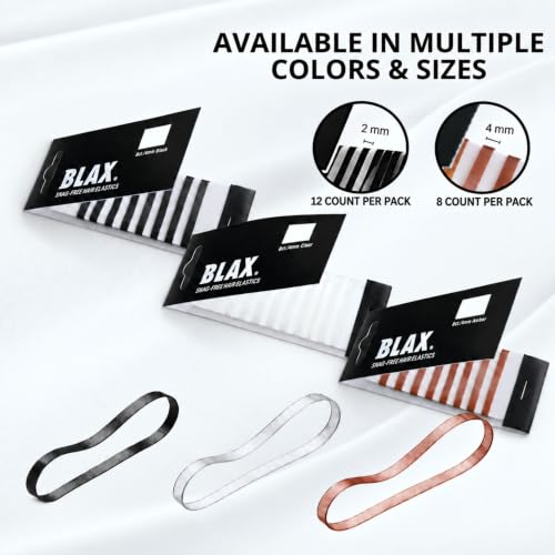Blax Clear 4mm Hair Elastics – 8 Count, Snag‑Free Transparent Hair Ties