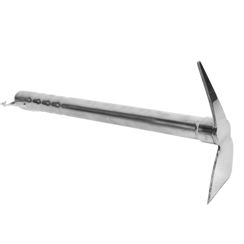 POPETPOP Stainless Steel Garden Hoe 15.35 Inch Lightweight Double Use Pickaxe and Hoe Tool for Yard Planting Weeding and Soil Turning