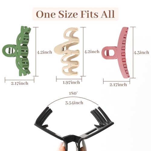 Large Matte Non-Slip Hair Clips for Women - 8 Pack, Stylish & Gentle for All Hair Types