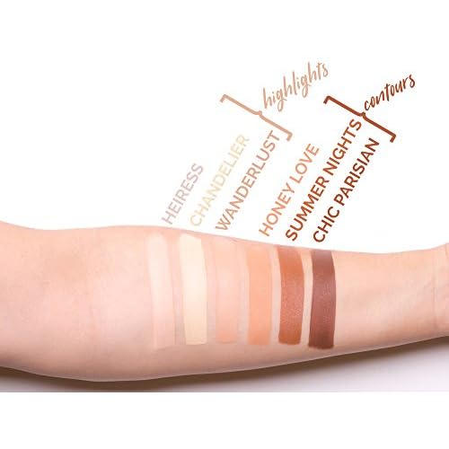 Aesthetica Cosmetics Cream Contour and Highlighting Makeup Kit - Contouring Foundation/Concealer Palette - Vegan & Cruelty Free - Step-by-Step Instructions Included