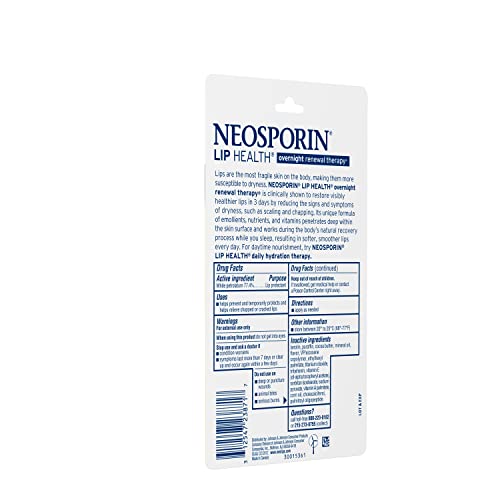 Neosporin Lip Health Overnight Renewal Therapy, 0.27oz (Pack of 2)
