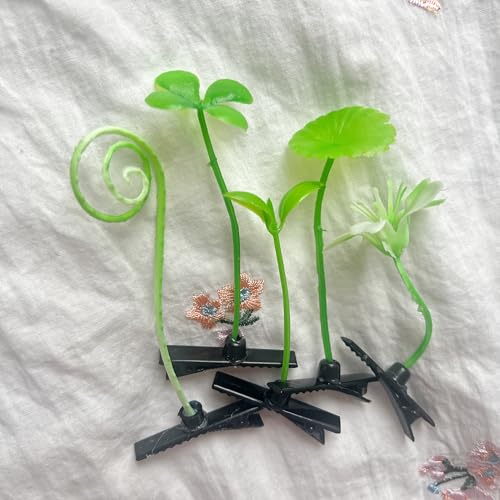 Green 100 Pcs Bean Sprout Hair Clips Rave Plant Hair Accessories for Women & Kids