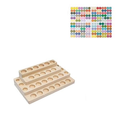 Pure Vie 4-Tier Wooden Essential Oil Storage Box - 30-Slot Organizer