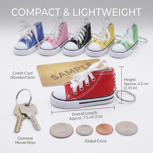 Mini Sneaker Keychains Set - 6-Pack Durable PVC Bag Charms
