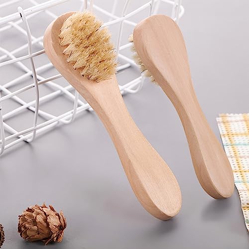Kootinn Mini Dry Brush 2 Pack - Natural Bristle Exfoliating Facial Brush