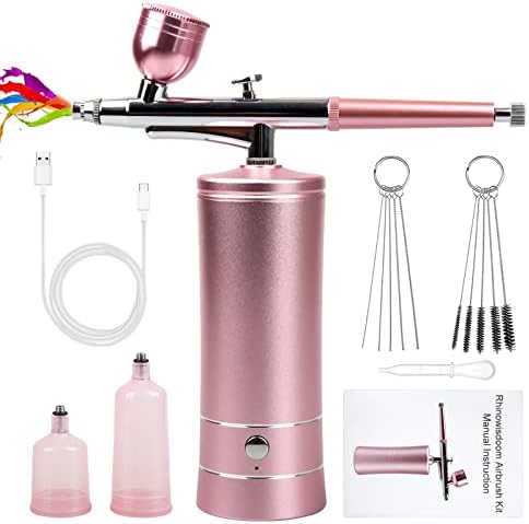 Rechargeable Cordless Airbrush Kit - Portable Wireless Compressor for Makeup, Nail Art & Cake Decorating