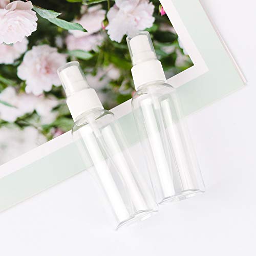 Trenbox 6 Pack 60ml Transparent Plastic Fine Mist Spray Bottles Refillable Travel