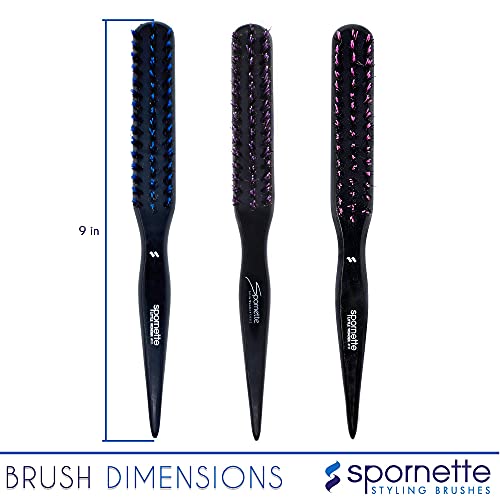 Spornette Little Wonder Boar Bristle Teasing Brush - Compact Styling Tool for All Hair Types
