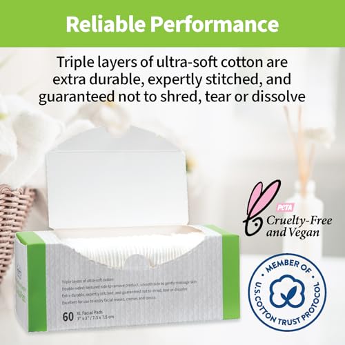 ForPro Premium XL Facial Pads 60-Count - Ultra Soft Makeup Remover