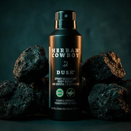 Herban Cowboy Dusk Body Spray Deodorant with Cedar, Lavender, Lime & Sandalwood - 2.8 oz Vegan, Cruelty-Free