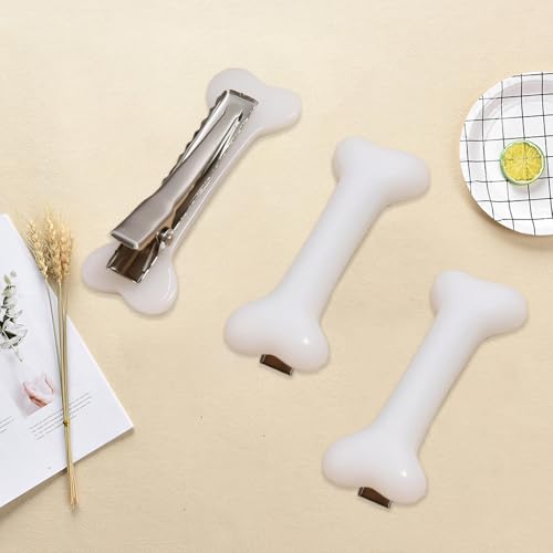8 Bone Hair Clips - Skull & Dog Bone Design for Women & Girls