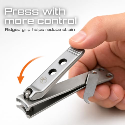 KOHM Curved Blade Wide Jaw Nail Clipper with Swing-Out File