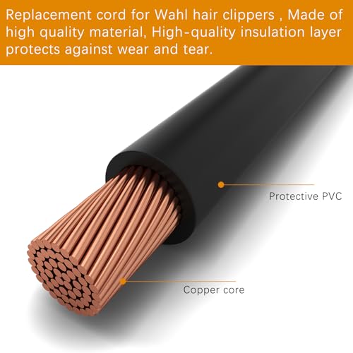 Replacement Power Cord for Wahl Hair Clippers & Trimmers 00647-500