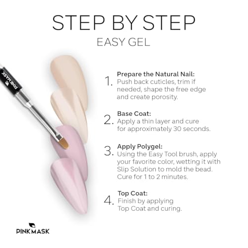 PinkMask Easy Gel 1oz Nail Extension & Strengthening Gel for DIY & Salon