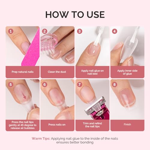 MelodySusie Brush-On Nail Glue 10ml, 2PCS - Long-Lasting Adhesive
