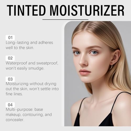 Clenome 4-in-1 Tinted Moisturizer SPF 50 | Ivory White - Lightweight Sunscreen with Dewy Finish