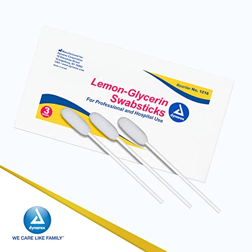 Dynarex Lemon-Glycerin Swabsticks 75 Pack - Soothing Oral Hygiene for Dry Mouth
