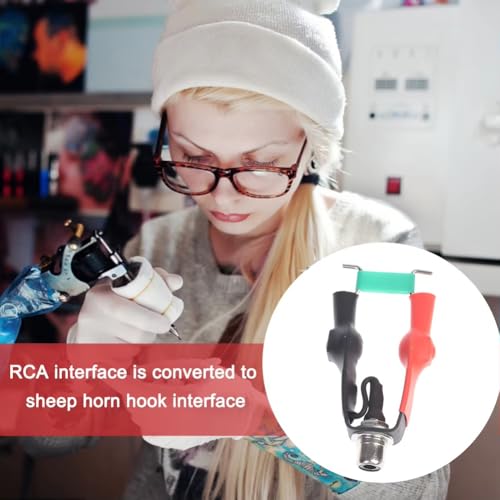 Tattoo RCA Clip Cord Adapter for Tattoo Gun Power Supply - Durable Alloy Connector