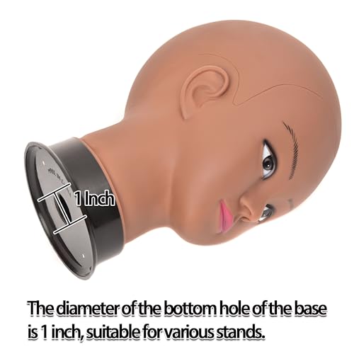 22-Inch Bald Female Mannequin Head for Wig Making, Styling, and Display
