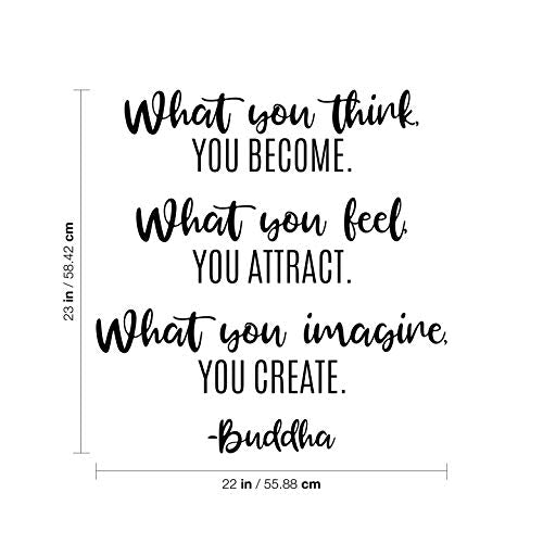 Buddha Inspirational Vinyl Wall Decal - 23" x 22" Quote Sticker
