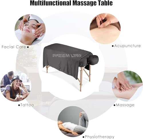 Shreem Linen Light Grey Microfiber Massage Sheet Set - 3-Piece