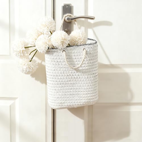Elegant White Ceramic Tote Bag Vase - 8 Inch Modern Decor