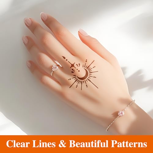 20 Sheets Temporary Tattoo Stencil Kit Mehn di Stencils for Kids Teens Adults