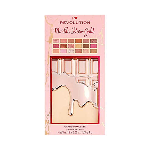 I Heart Revolution Chocolate Eyeshadow Palette - Rose Gold, 18 Shades
