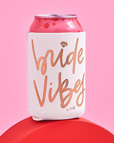 Bride Vibes Can Cooler Set - 10 Pack, White & Rose Gold
