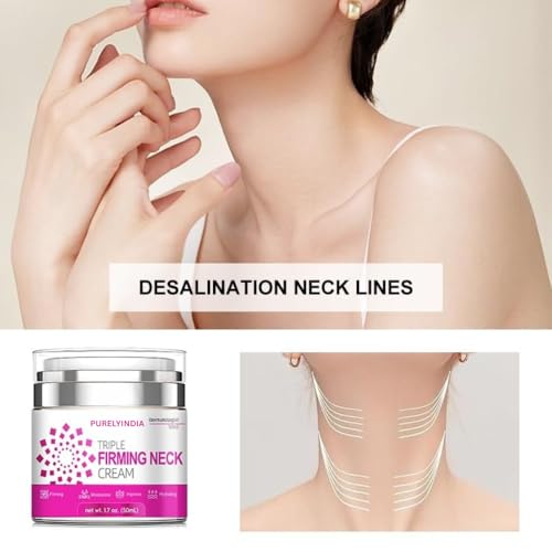 Neck Firming Cream with Retinol, Collagen & Peptides - Anti-Aging Moisturizer for Crepey Skin